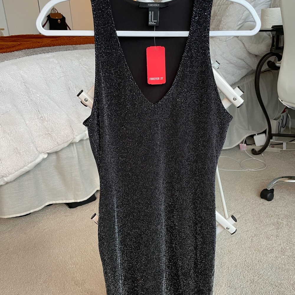 Forever21 Silver shimmer dress size M